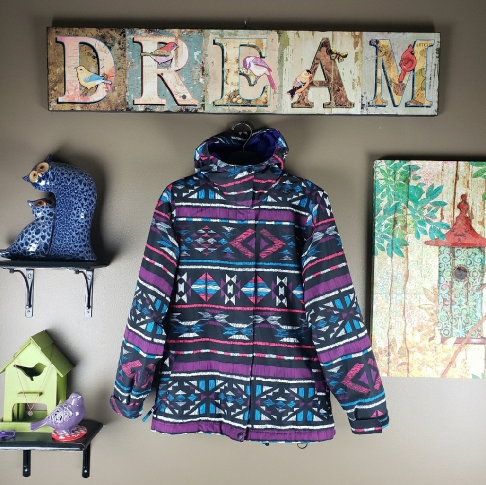 EMPYRE aztec print Ski snowboarding jacket size Medium